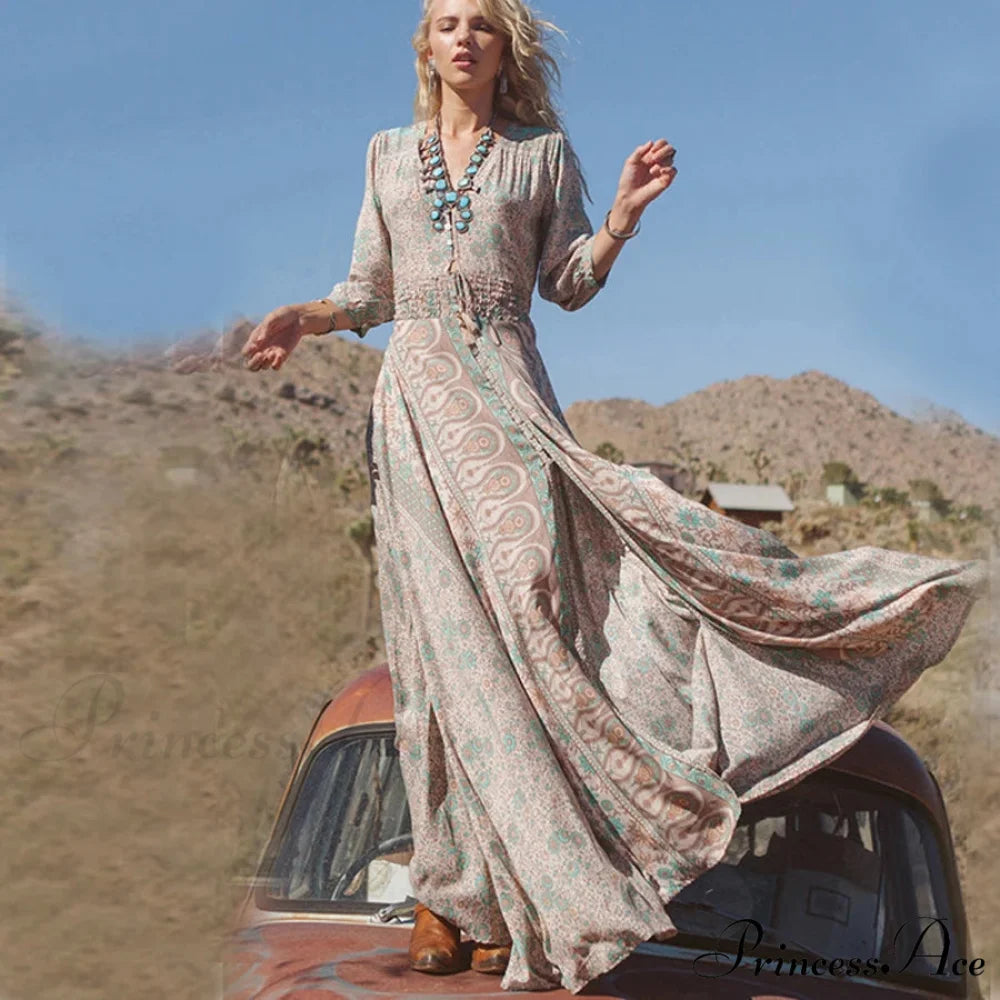 Printed Chiffon Bohemian Dress