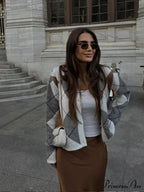 Printed Crewneck Contrasting Sweater