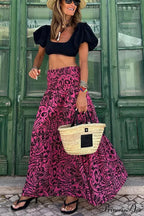 Printed Flared Beach Skirt for Summer Informal Getaway