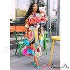 Printed Long Sleeve Fashion Dresses