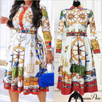 Printed Long Sleeve Fashion Dresses
