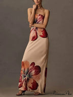 Printed Sexy Tube Top Graceful Slim Fit Midi Dress