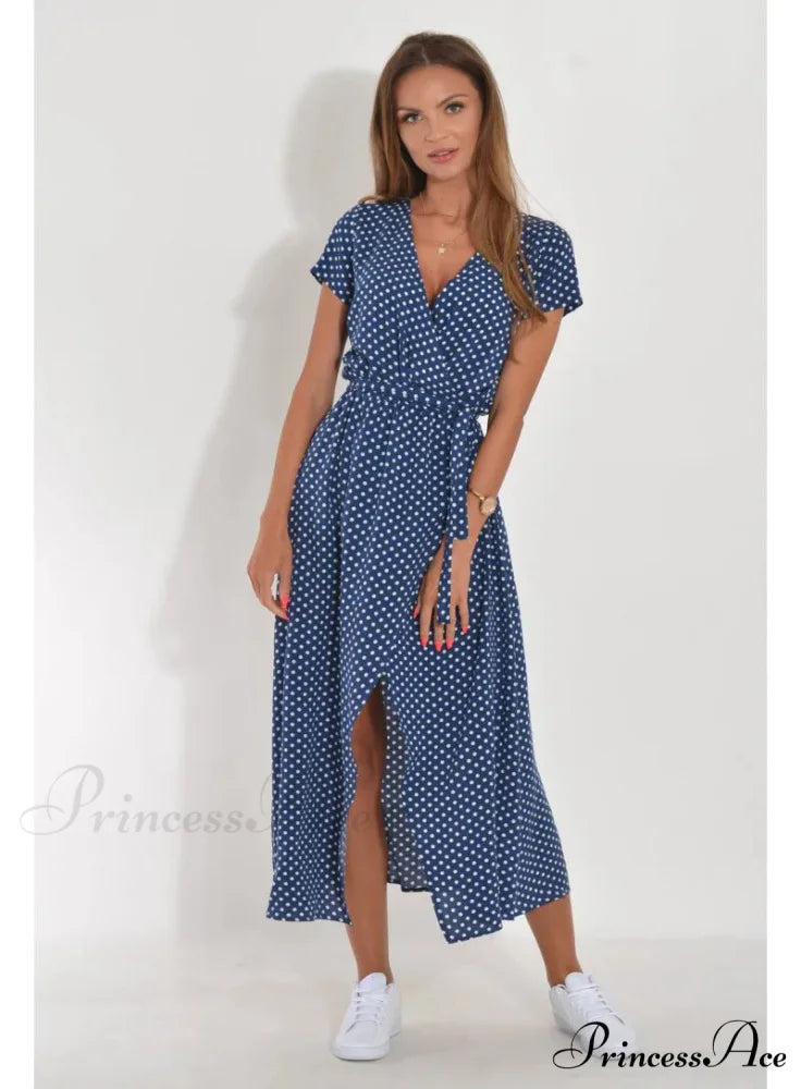 Printed V-neck Summer Dress