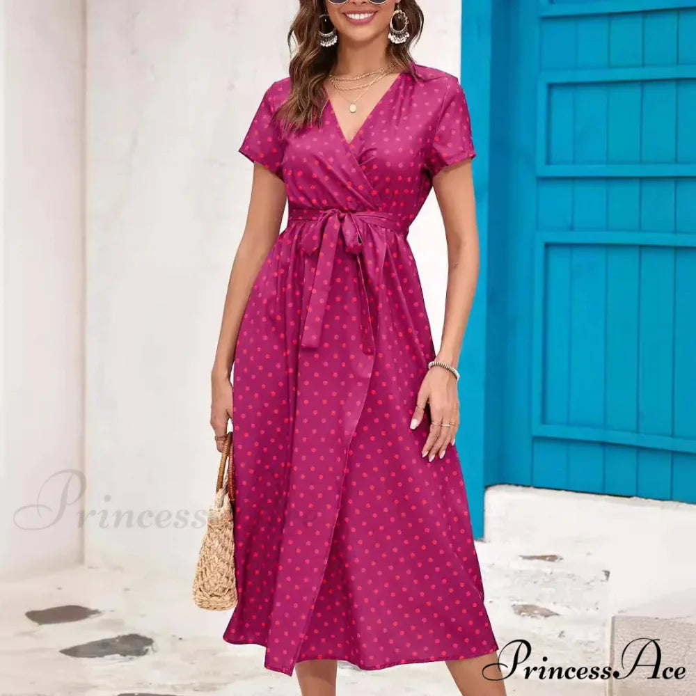 Printed V-neck Summer Dress