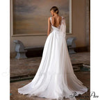 Profound Plunging Neckline Extended Tail Bridal Gown