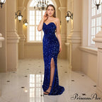 Profound Plunging Neckline Sparkling Evening Prom Gown