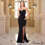 Profound Plunging Neckline Sparkling Evening Prom Gown