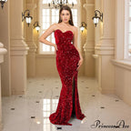 Profound Plunging Neckline Sparkling Evening Prom Gown