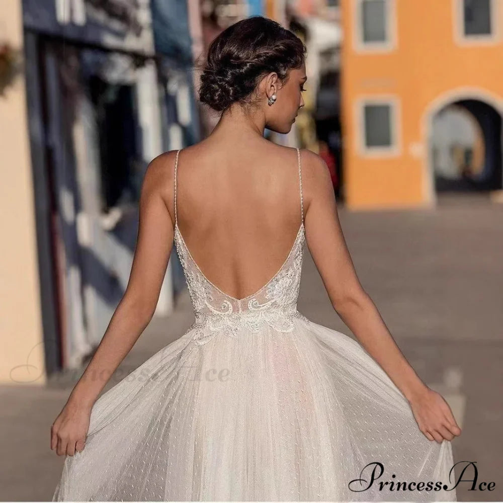 Profound Plunging Sheer Tulle Bridal Gown