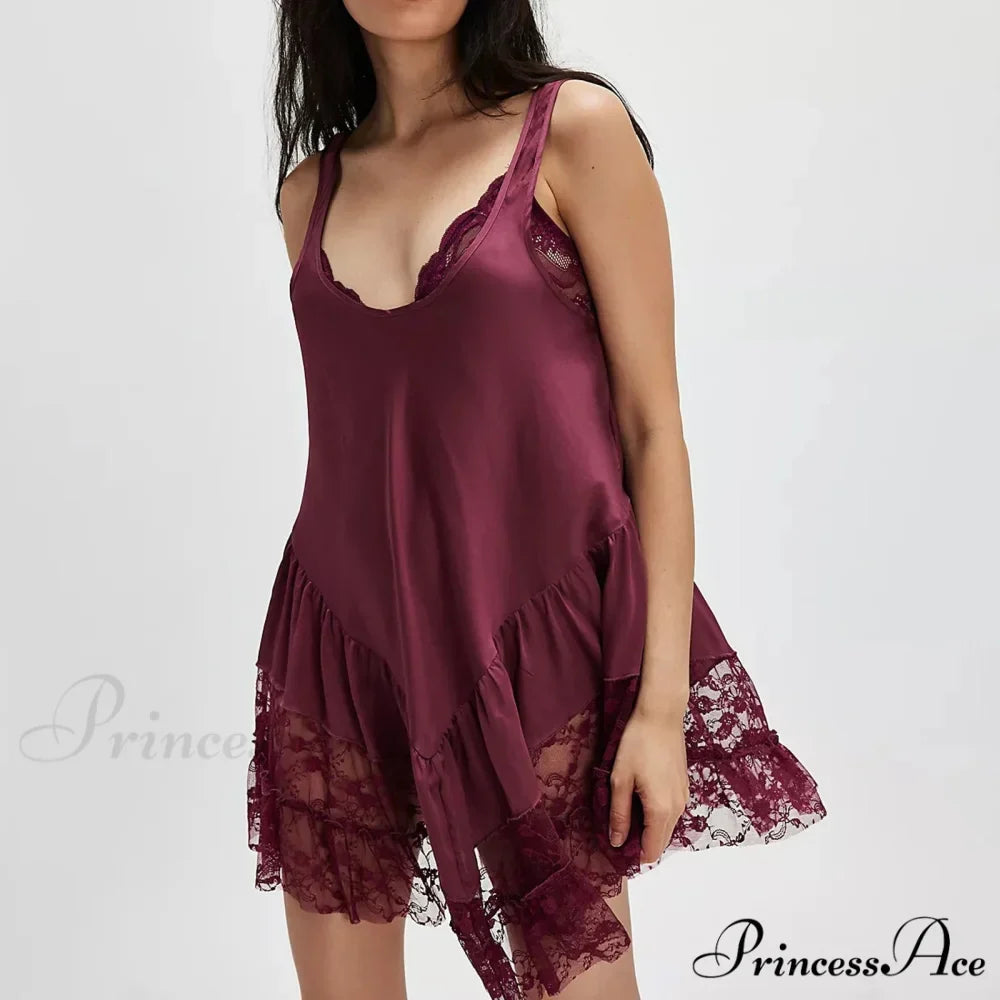 Profound U-Shaped Frilled Short Dress