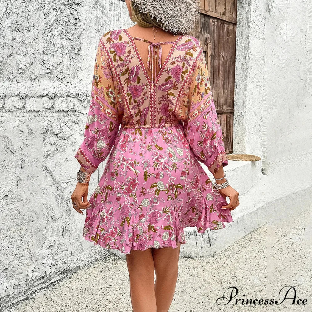 Profound V Neck Petite Cotton Boho Dress