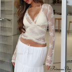 Profound V Wrap Lace Crop Top