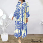 Prolonged Sleeve Ruffled Bohemian Dress