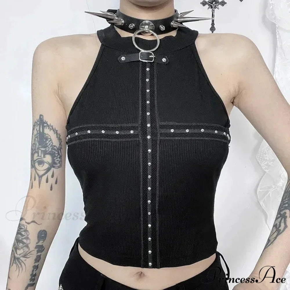 Punk Streetwear Backless Off Shoulder Crop Top