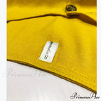 Pure Color Single Row Buttons V-Neck Dress