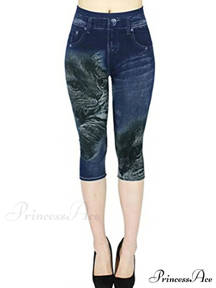 Push Up Flower Printed Capri Pants