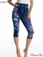 Push Up Flower Printed Capri Pants