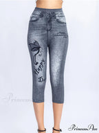 Push Up Flower Printed Capri Pants