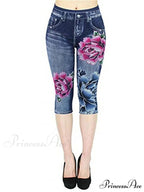 Push Up Flower Printed Capri Pants