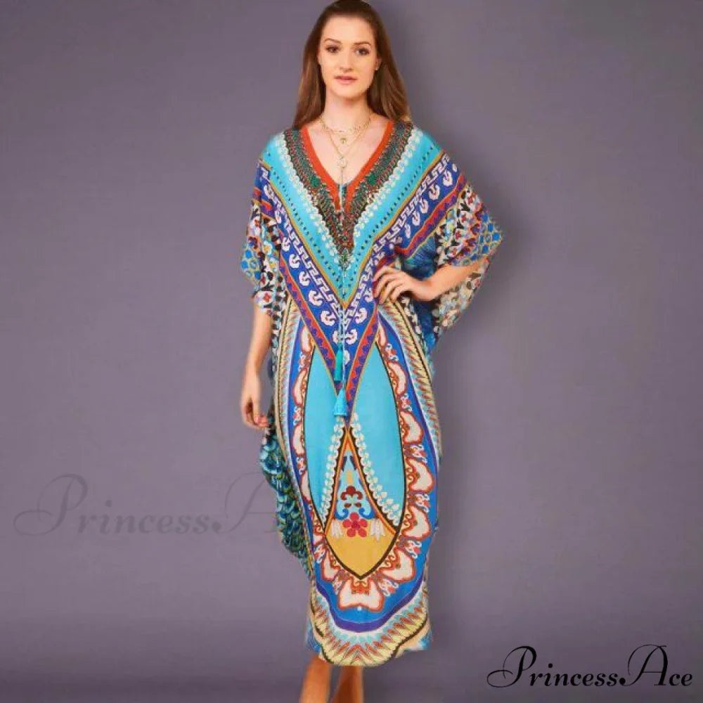 Quick-drying Bohemian Printed Loose Beach Dress
