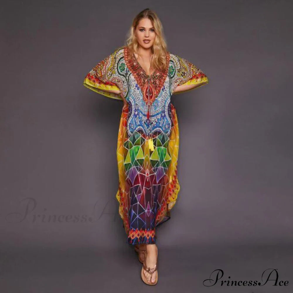 Quick-drying Bohemian Printed Loose Beach Dress