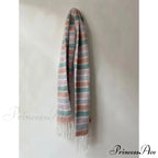Rainbow Striped Thick Muffler Scarf for Autumn/Winter Warmth