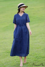 Ramie Dress in Blue