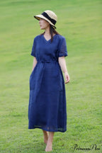 Ramie Dress in Blue