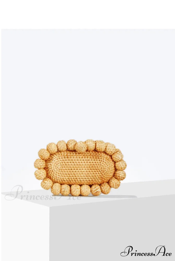 Rattan Cane Clutch Warm Seashore Wristlet
