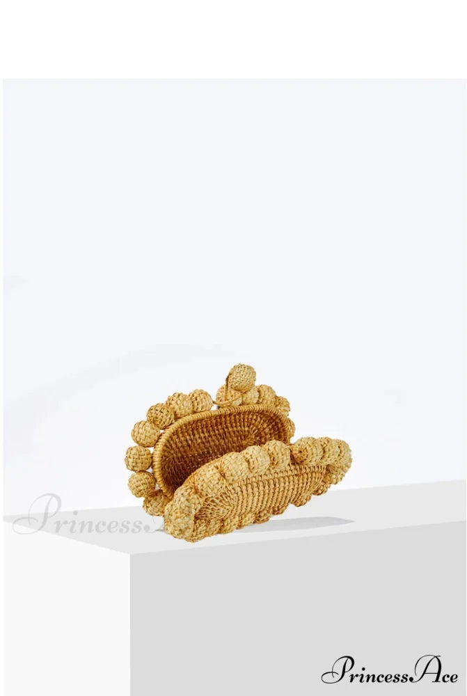 Rattan Cane Clutch Warm Seashore Wristlet