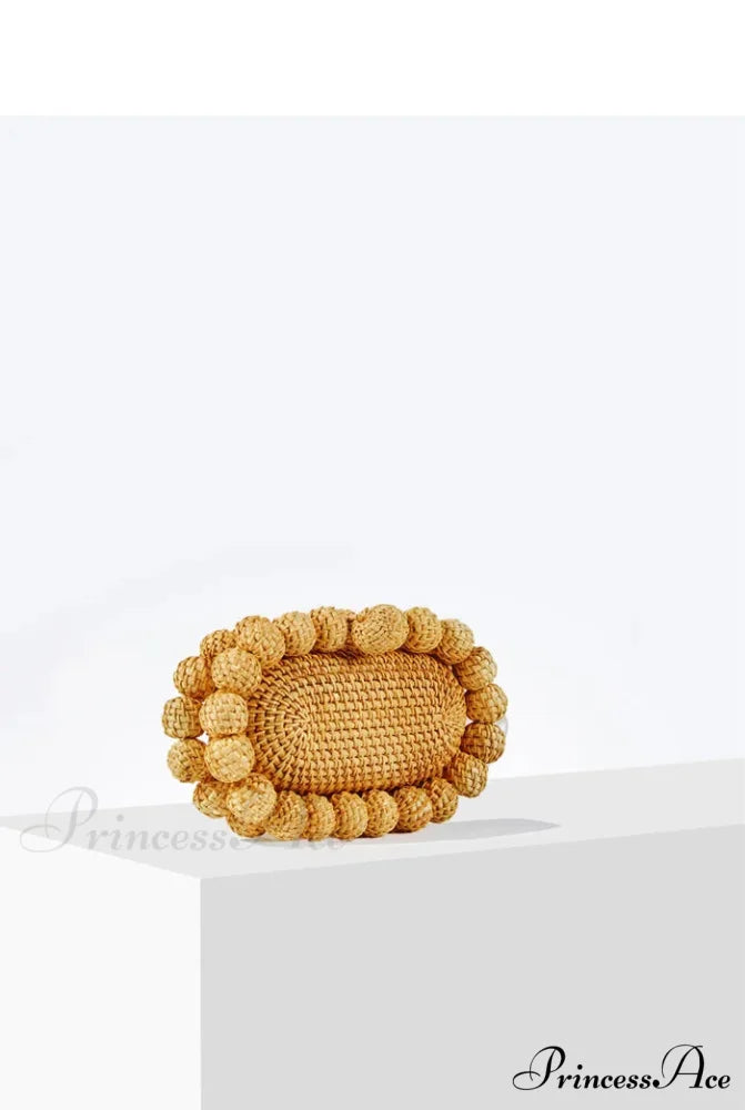 Rattan Cane Clutch Warm Seashore Wristlet