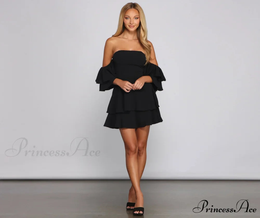 Ravishing Ruffles Stylish A-Line Mini Dress