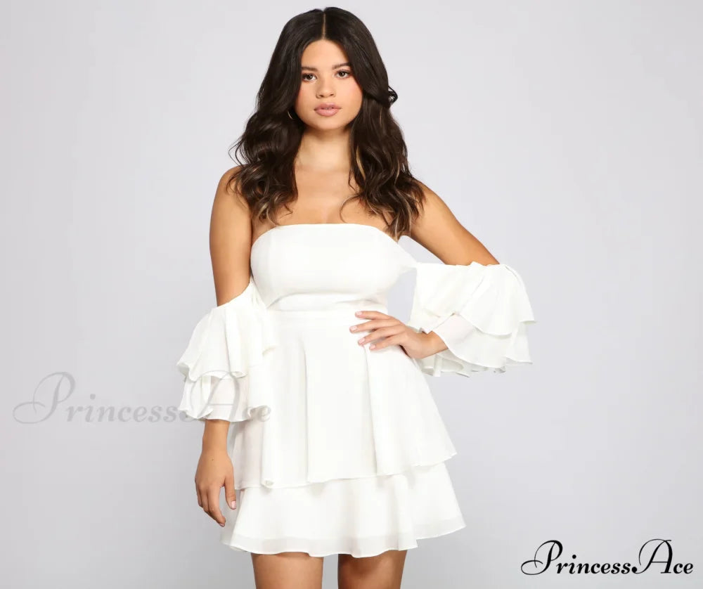 Ravishing Ruffles Stylish A-Line Mini Dress