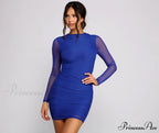 Ready and Ruched Charming Mesh Mini Dress