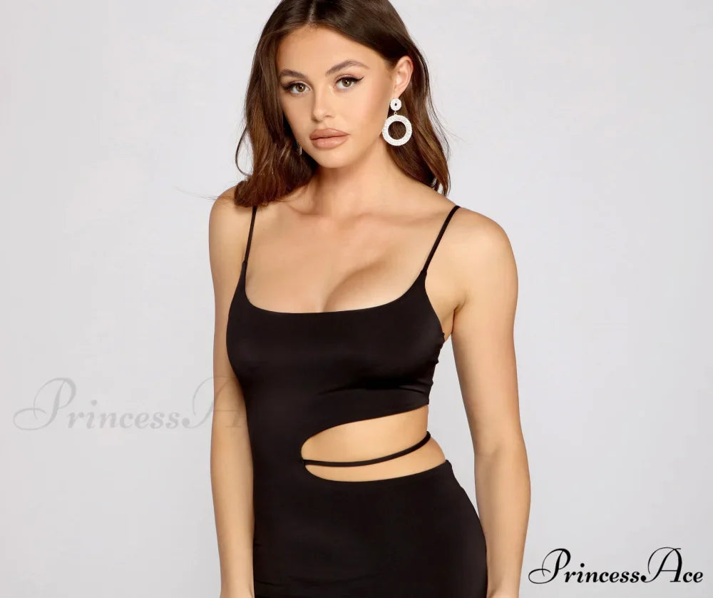 Ready To Stun Charming Cutout Mini Dress