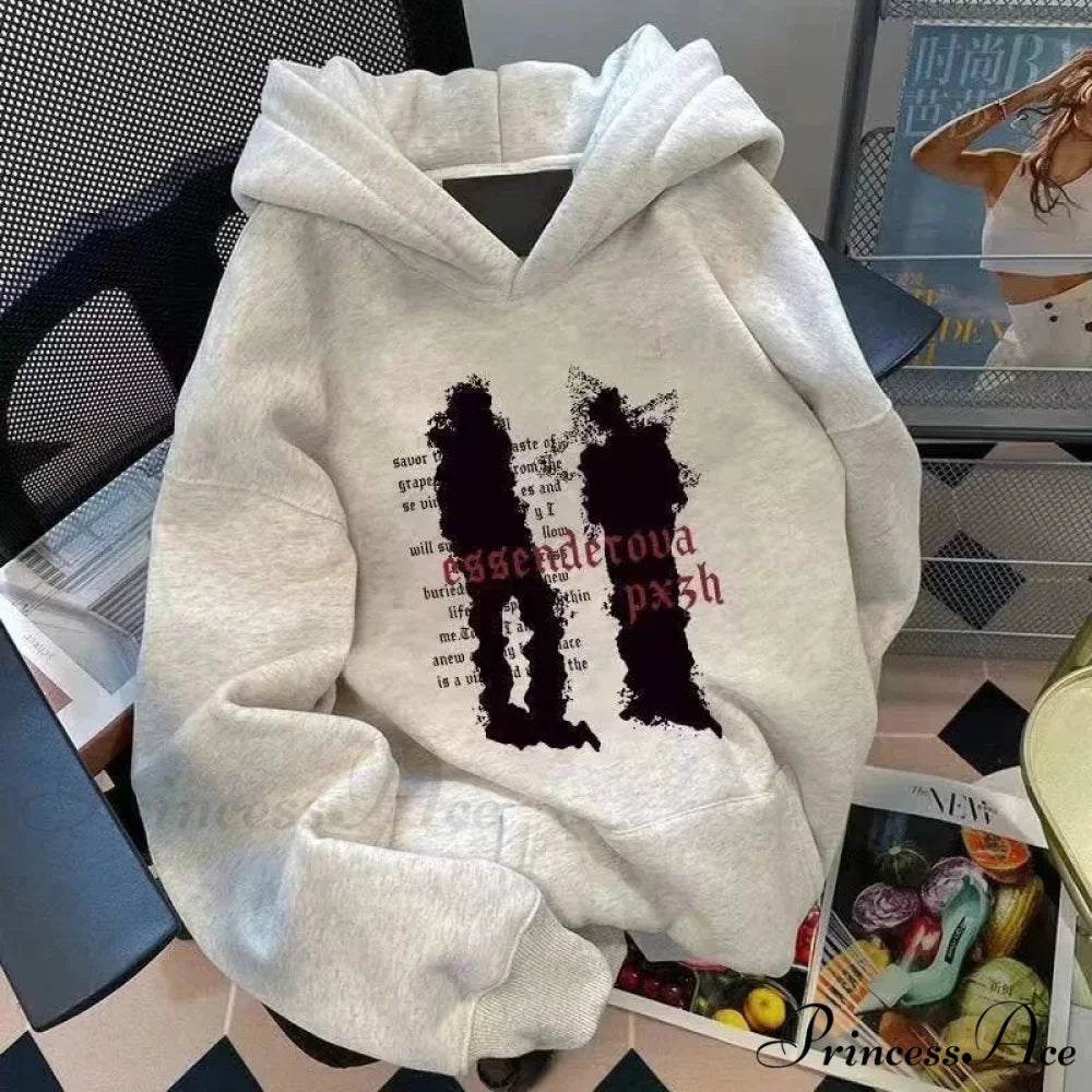 Rebellious Concept Figure Print Cotton Hoodie