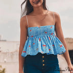 Red Checkered Flared Crop Top