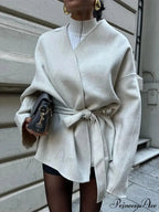 Red Folded Woolen Coat