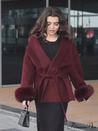 Red Folded Woolen Coat