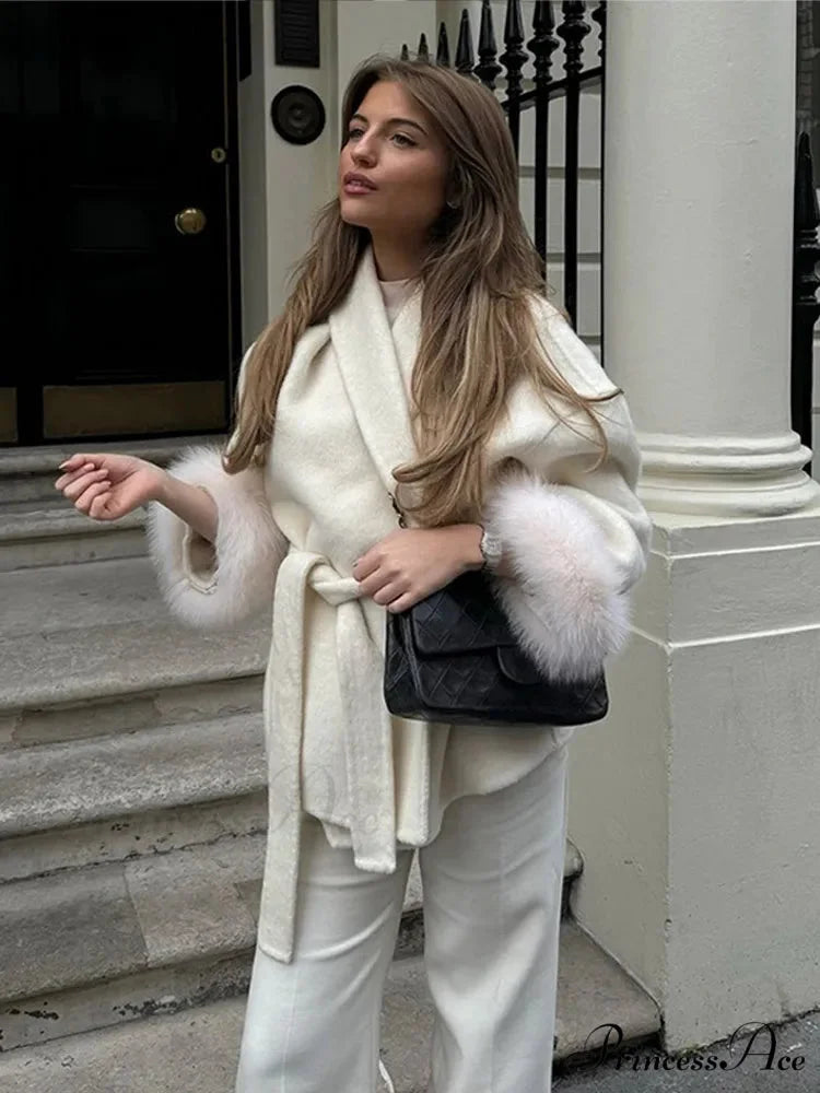 Red Folded Woolen Coat