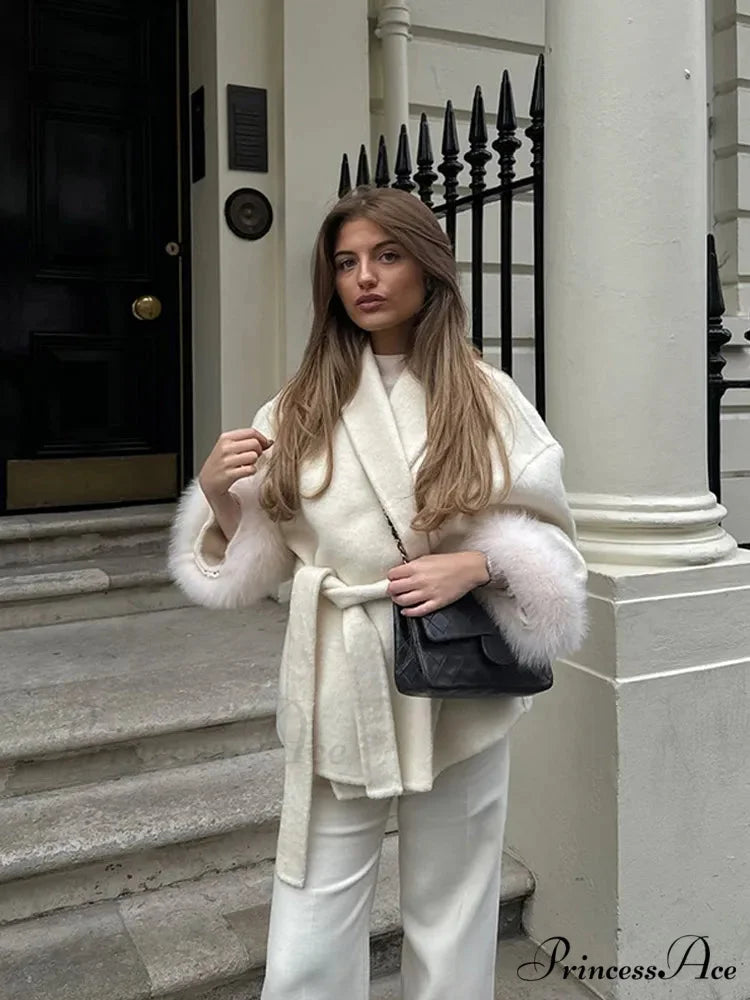 Red Folded Woolen Coat