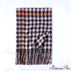 Red Plaid Cashmere Korean Style Fashion Warmer Hijab Pashmina Scarf for Women