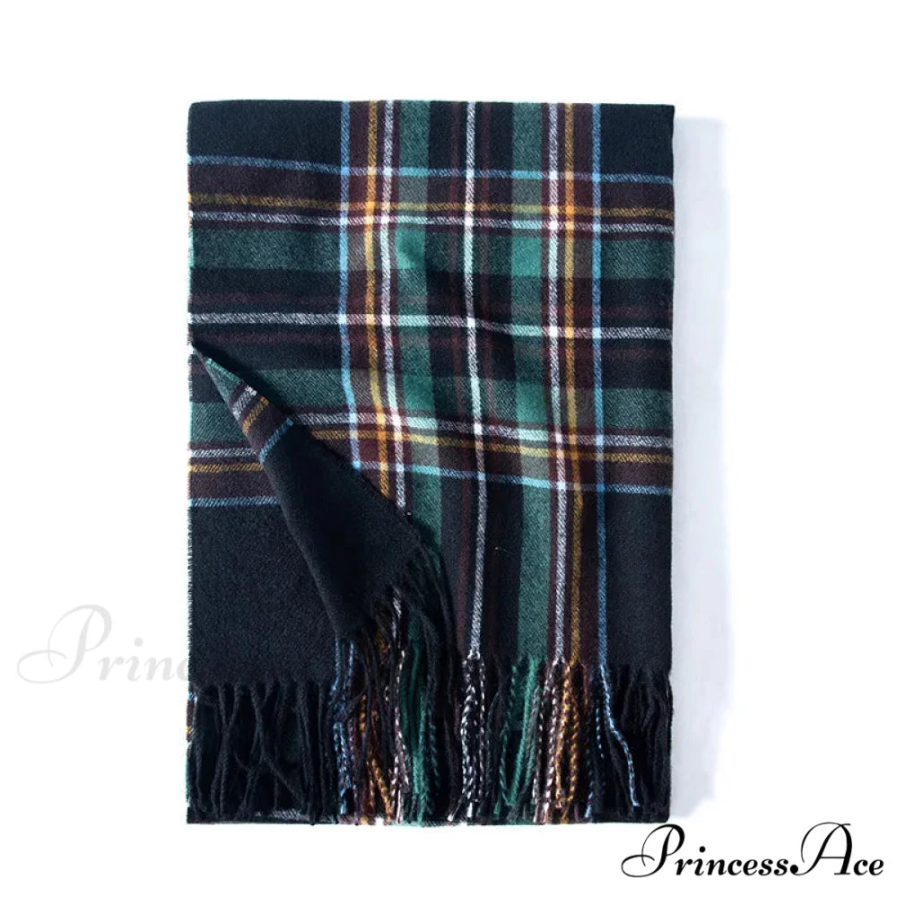 Red Plaid Cashmere Korean Style Fashion Warmer Hijab Pashmina Scarf for Women