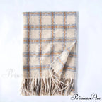 Red Plaid Cashmere Korean Style Fashion Warmer Hijab Pashmina Scarf for Women