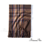 Red Plaid Cashmere Korean Style Fashion Warmer Hijab Pashmina Scarf for Women