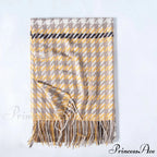 Red Plaid Cashmere Korean Style Fashion Warmer Hijab Pashmina Scarf for Women