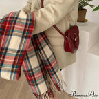 Red Plaid Vintage Classic Scarf for Women