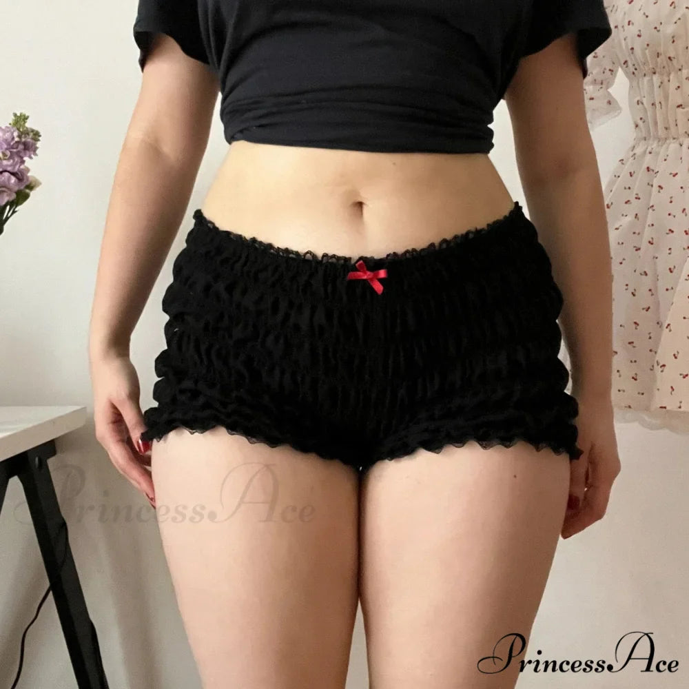 Red Print Frilly Bloomer Short