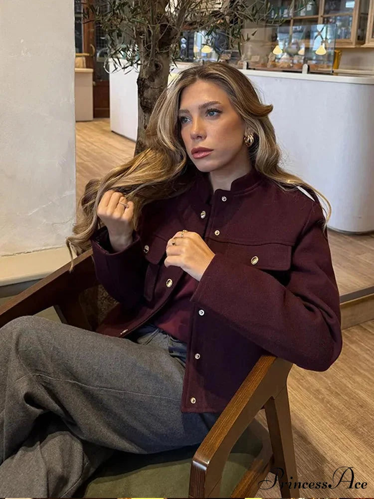 Red Single Buttoned Suit Jacket