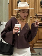 Reddish Loose Extended Sleeve Cardigan